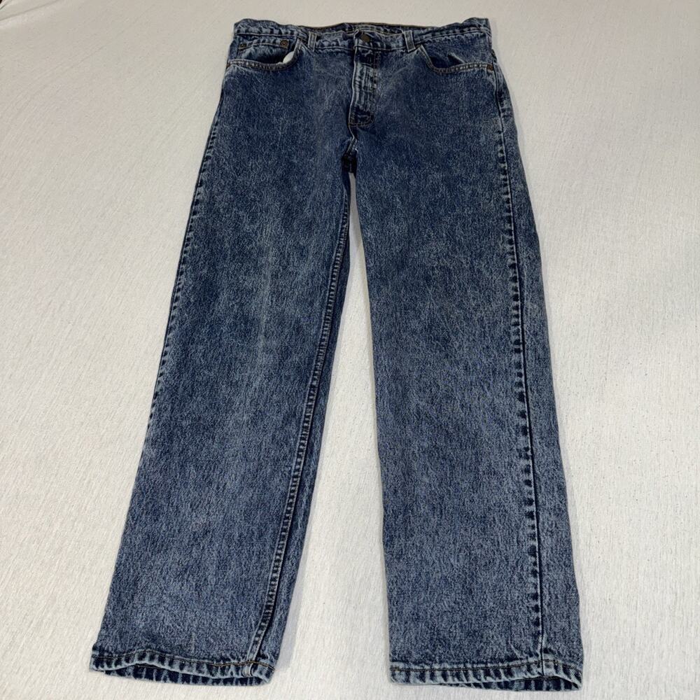 VINTAGE Levis 505 Jeans Mens 38x30 Blue Acid Wash Slim Fit Stretch 1988 USA EUC